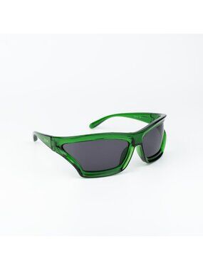 Loewe Women Sunglasses Green Smoke Wraparound LW40143U 98A NEW AUTHENTIC